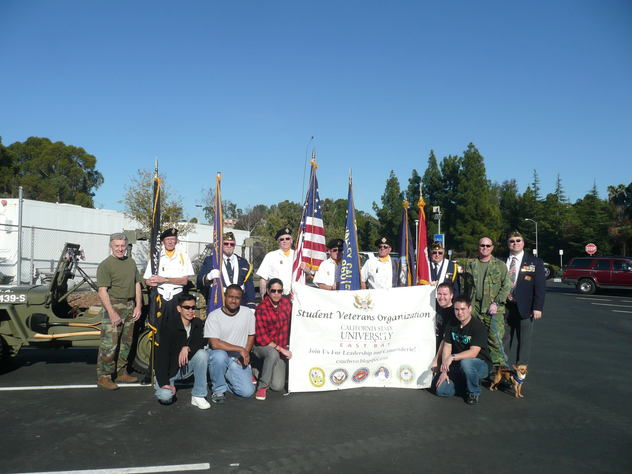 CSUEB student veterans participated in the 2011 Homecoming parade. (By: CSUEB SVO Facebook page)